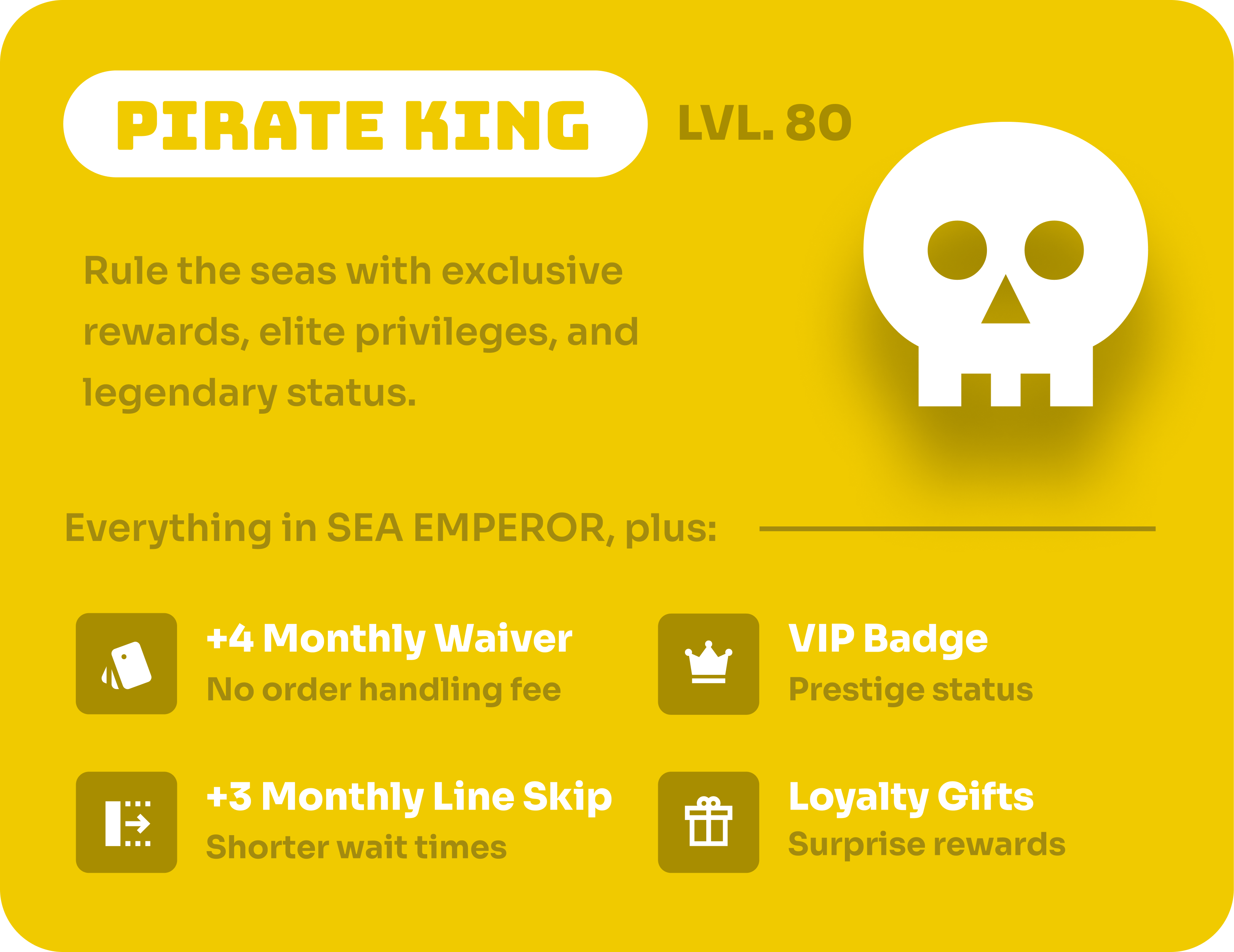 Pirate King tier benefits